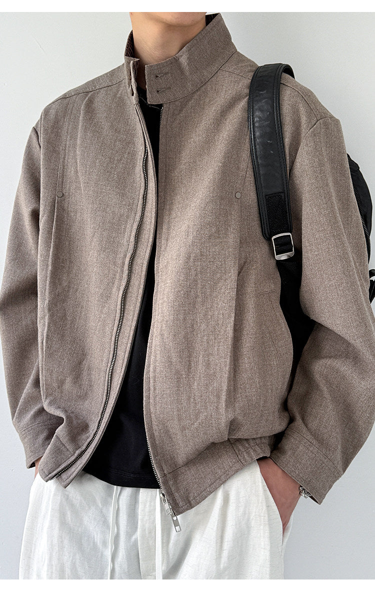 Plaid Stand-Collar Split Jacket – Wool Blend Oversized Unisex – Japanese vintage | fall outfits 2026 | fall winter outfits | classy winter outfits | lazy comfy outfits | japanese streetwear | vintage workwear | yamalin clothes | Yamalinclothes