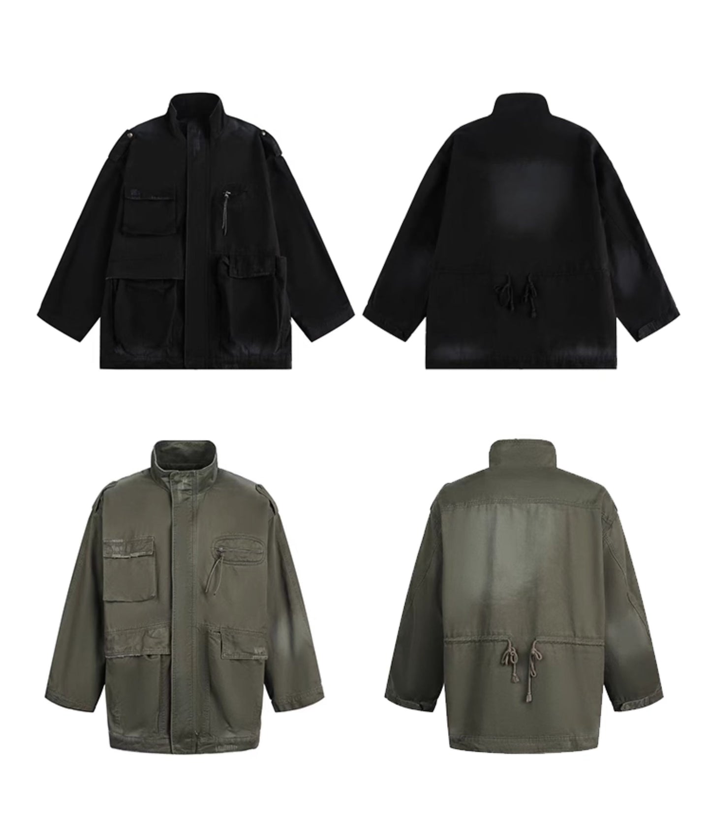 Washed M65 Cargo Jacket – Oversized Military Vintage Coat