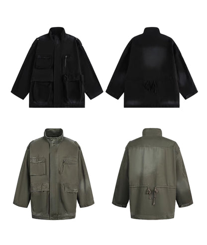 Washed M65 Cargo Jacket – Oversized Military Vintage Coat