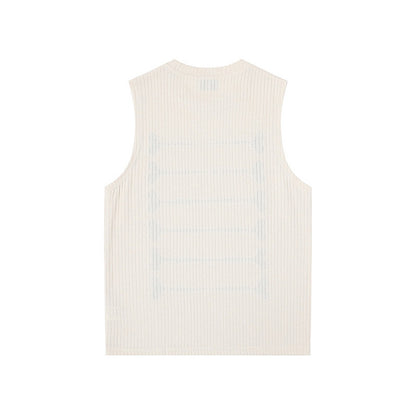 Knot Embroidered Sleeveless Vest – Loose Oversized Japanese Streetwear Top – Japanese vintage | yamalin clothes | Yamalinclothes