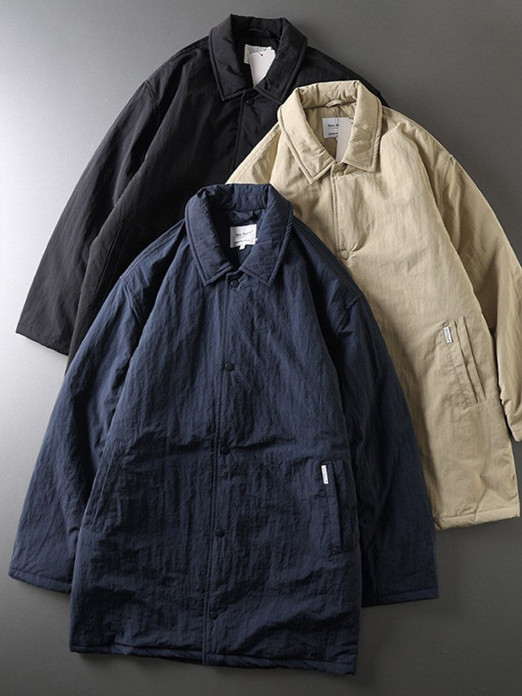 Japanese Retro Mid-Length Padded Coat – Oversized Unisex – Japanese vintage | fall outfits 2026 | fall winter outfits | classy winter outfits | lazy comfy outfits | japanese streetwear | vintage workwear | yamalin clothes | Yamalinclothes