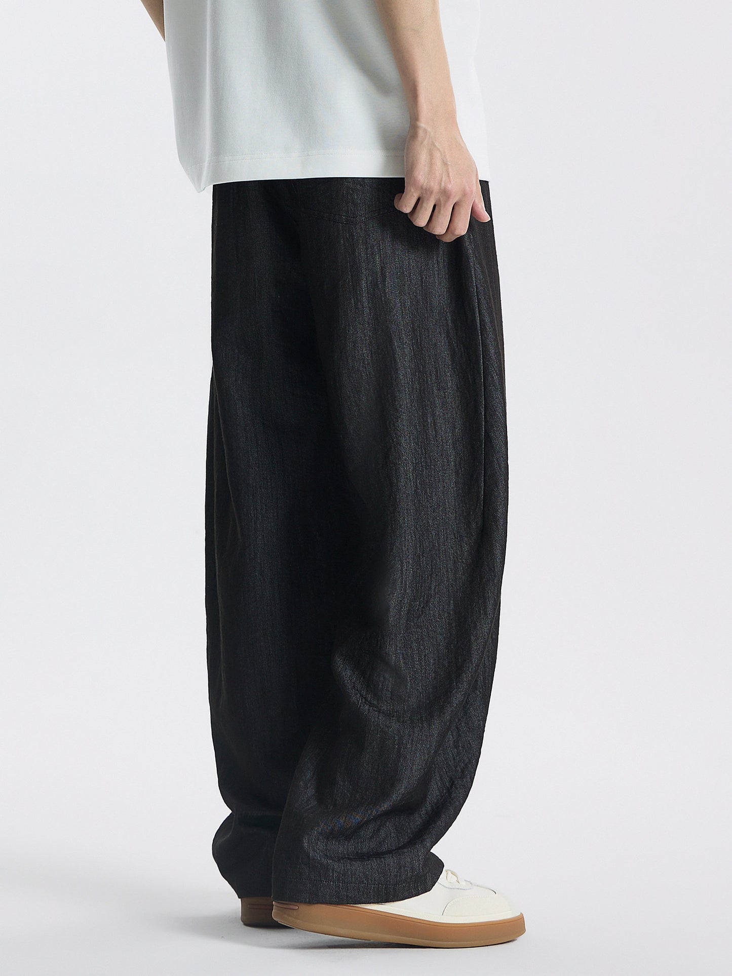 Cationic dyed denim raw color ultra-thin wrinkle-resistant casual jeans