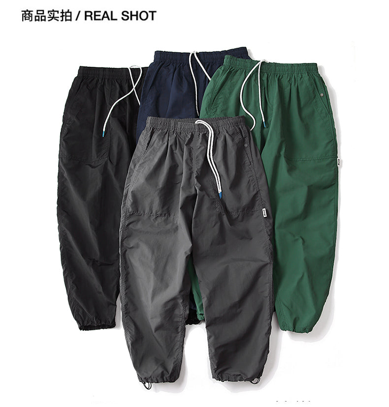 Unisex Japanese Style Summer Cargo Pants - Thin Quick-Dry Breathable Loose Paratrooper Pants