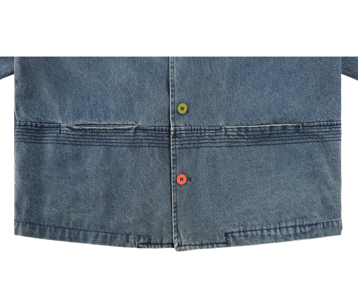 NOLO Edge Retro “Color-Button” Loose Denim Jacket – Washed Casual Workwear