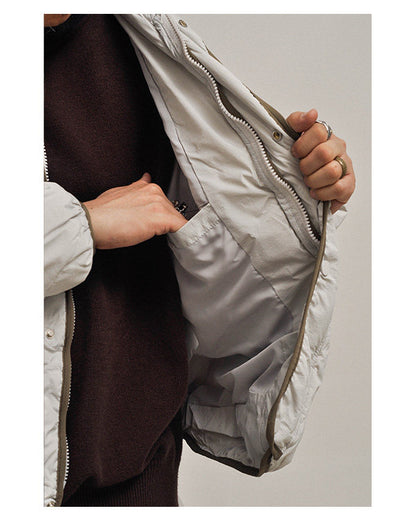 Japanese Style Quilted Down Inner Jacket - Lightweight 90% Goose Down (Unisex)