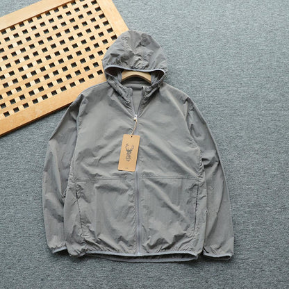American Style Summer Hooded Sun Protection Jacket Versatile Breathable Unisex Lightweight Trendy Coat with a Sense of Design