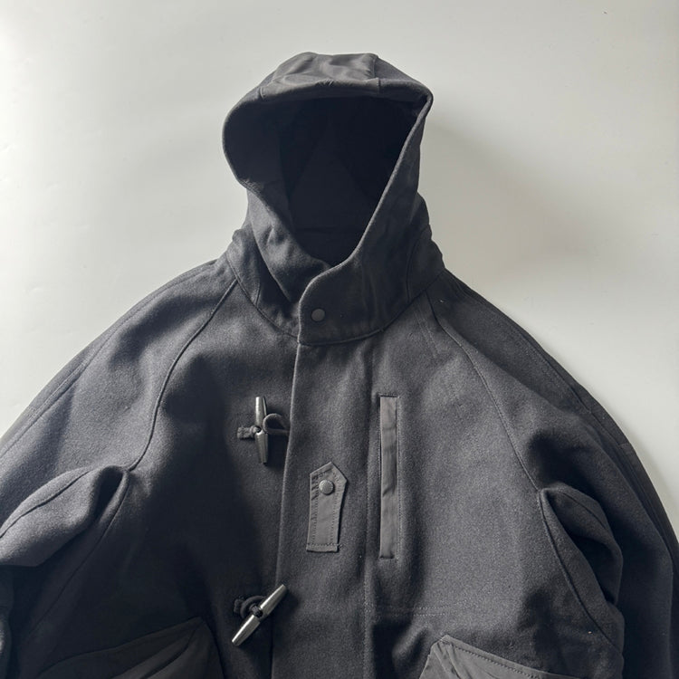 Japanese Retro Plaid Wool Hooded Coat - Thickened Warm Winter Jacket