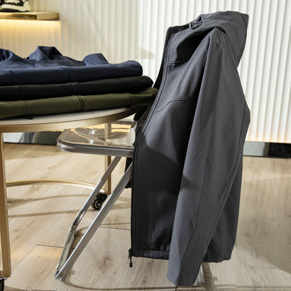 Men's Premium Fleece Thermal Soft Shell Jacket - Autumn Windproof Waterproof Thickened Hooded Coat