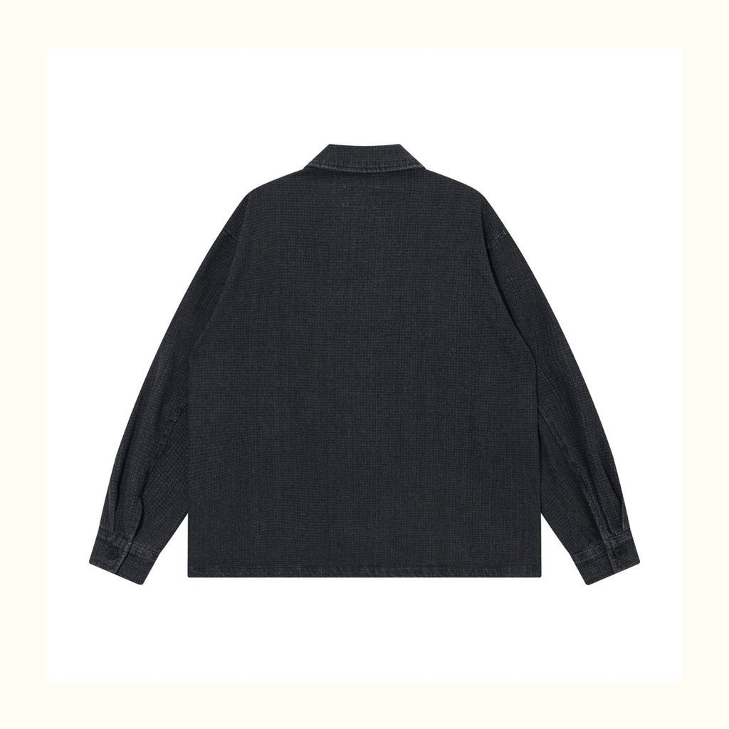 Ethnic-Style Buckle Denim Jacket – Vintage Washed Casual Outerwear with Chinese Folk Detail