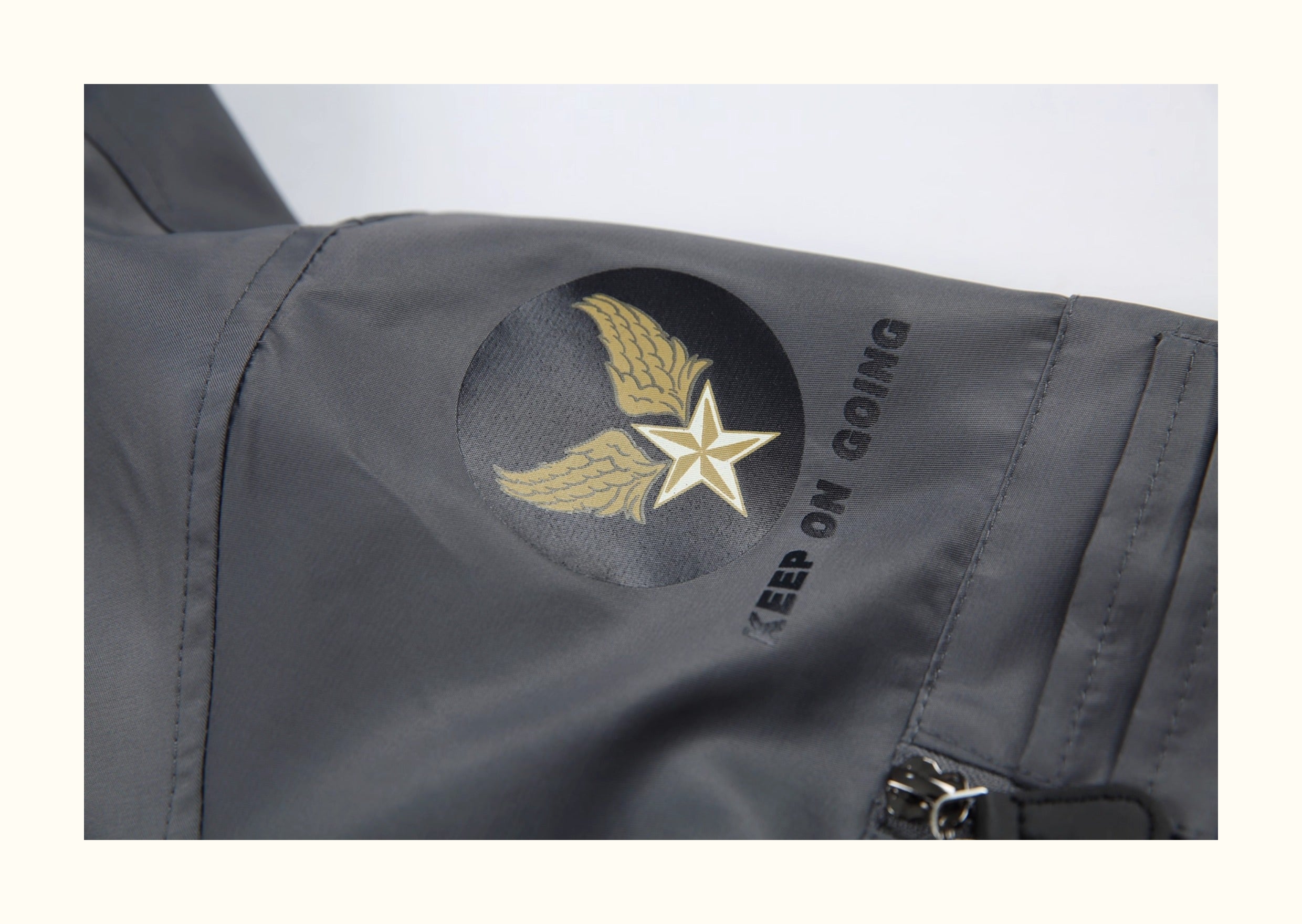 American-Retro Embroidered Badge Flight Jacket – Baseball Collar Short Coat (Unisex)