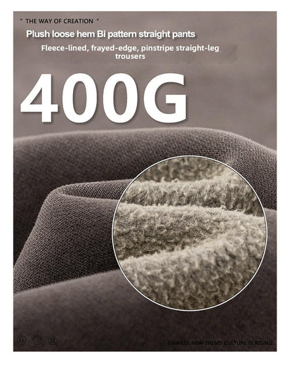 Heavyweight Fleece Washed Straight Sweatpants – Loose Casual American Style