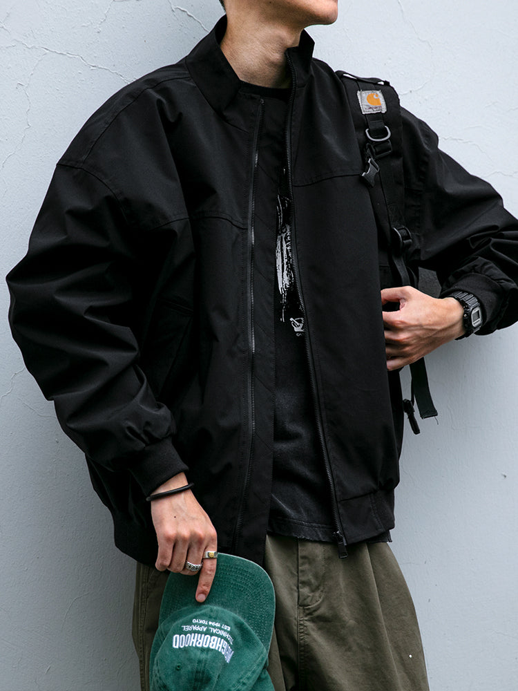 Men's American Style Waterproof Coach Jacket - Trendy Stand Collar Outdoor Windbreaker