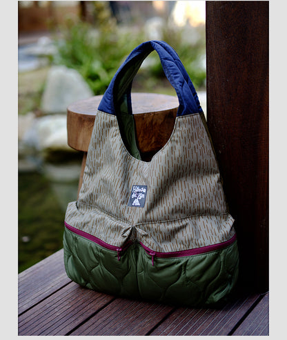 Original 2025 Spring New Retro Patchwork Design Single Shoulder Handbag Large Capacity Commuter Bag