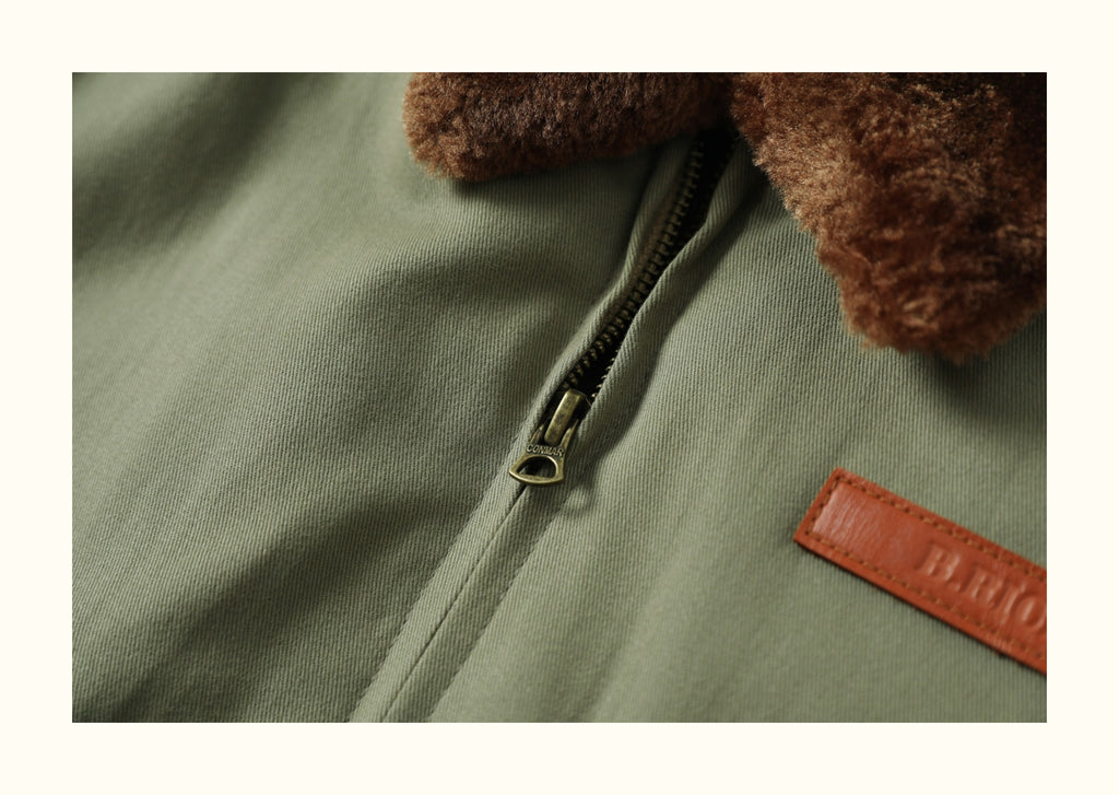 Cotton Shell with Wool-Liner, American-Style Pilot Jacket (Unisex)