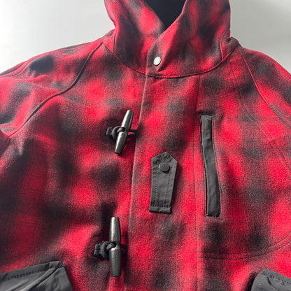 Japanese Retro Plaid Wool Hooded Coat - Thickened Warm Winter Jacket