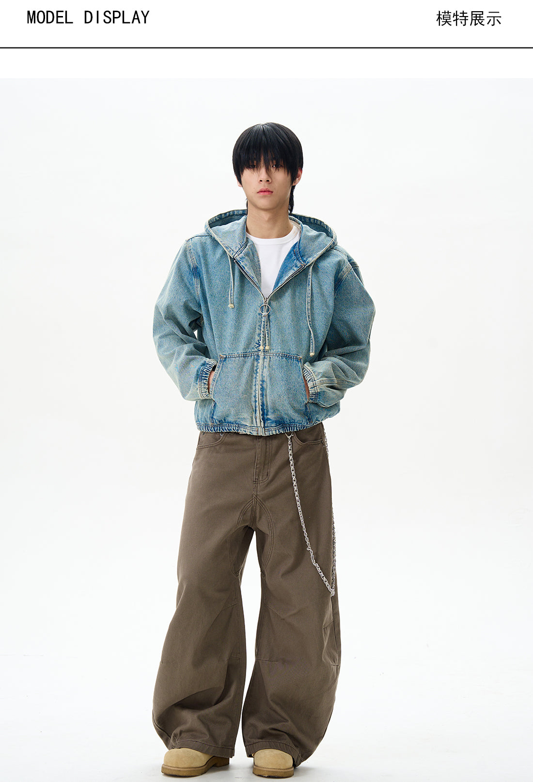 American High Street Hooded Denim Jacket for Men, Trendy Brand with High-End Feel, Cool and Unique Jacket for Couples
