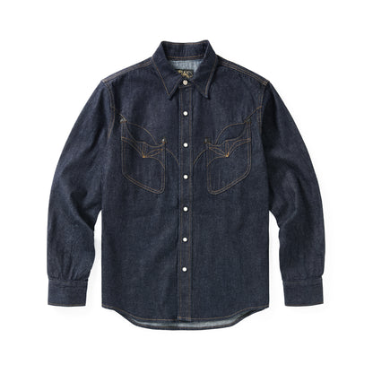 Vintage American Style Men's Long Sleeve Shirt