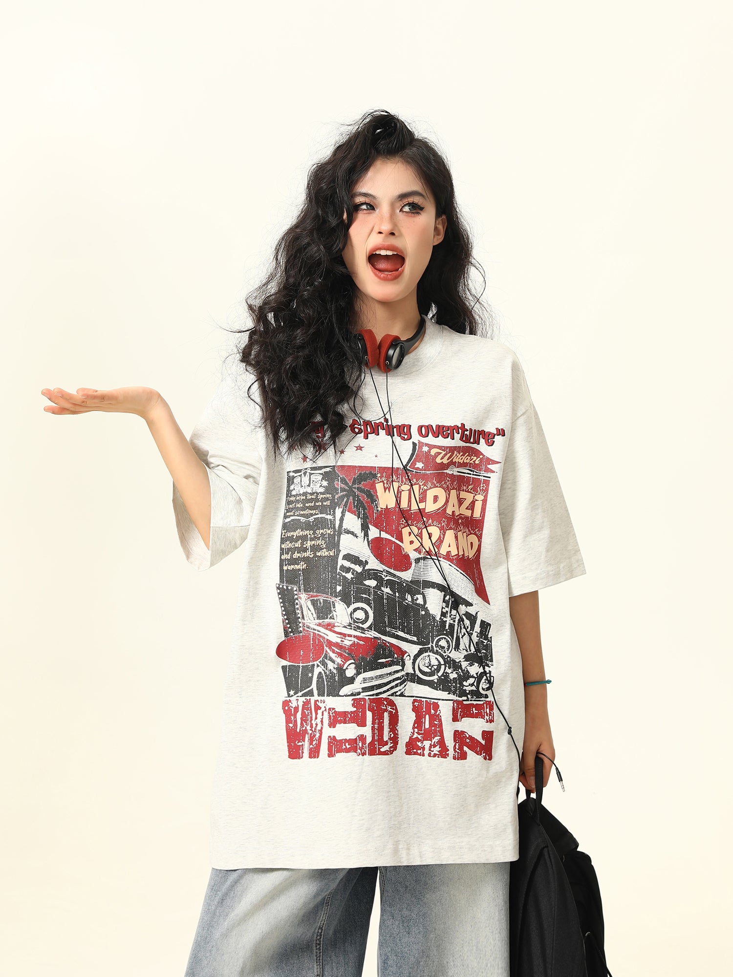 2025 Summer New Original American Retro Short Sleeve T-Shirt Unisex Niche Print Trendy Brand Tee