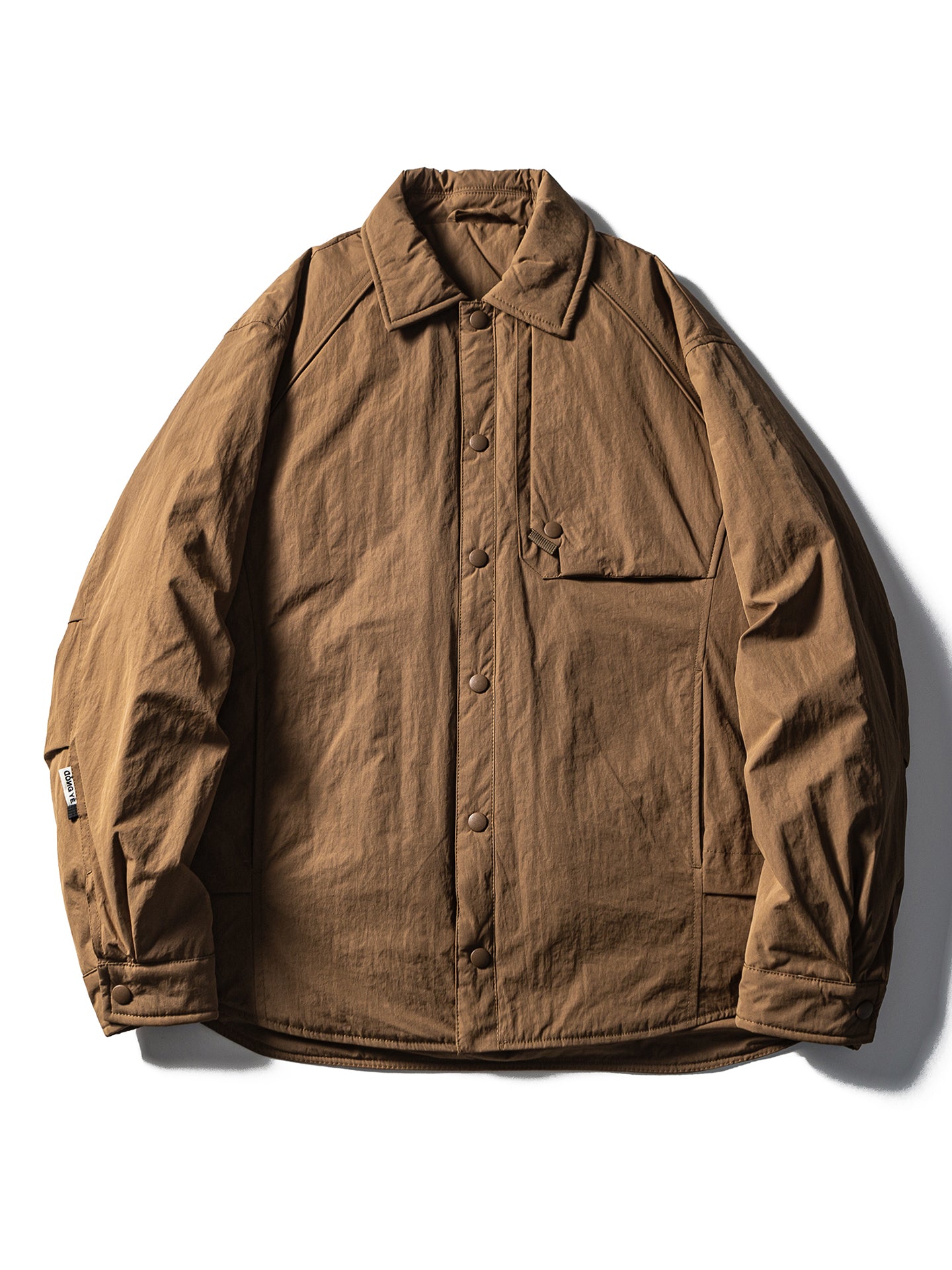 Men's Japanese Style Lightweight Down Jacket - 90% White Duck Down Loose Lapel Solid Color Workwear Coat