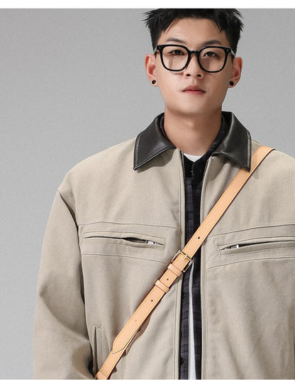 American-style trendy brand lapel Harrington jacket for men, spring workwear Detroit coat – Japanese vintage | yamalin clothes | Yamalinclothes
