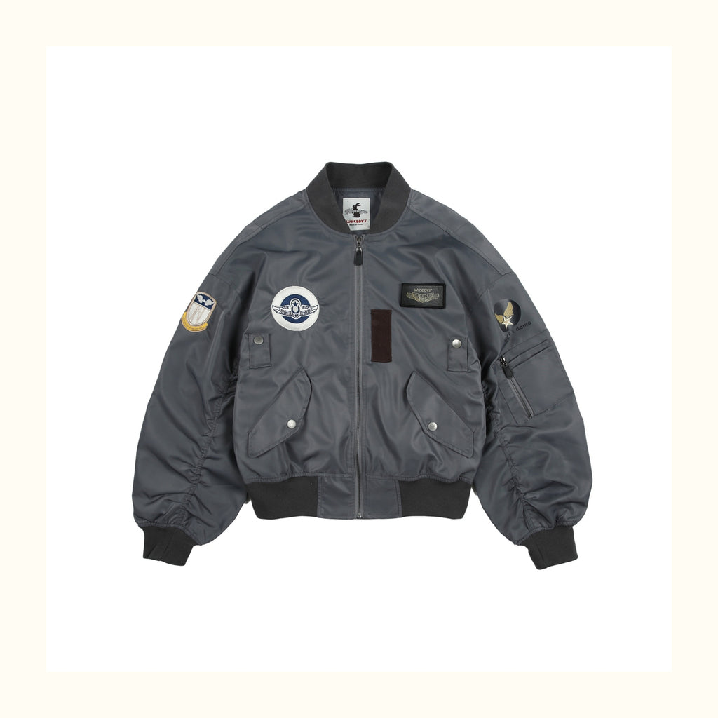 American-Retro Embroidered Badge Flight Jacket – Baseball Collar Short Coat (Unisex)