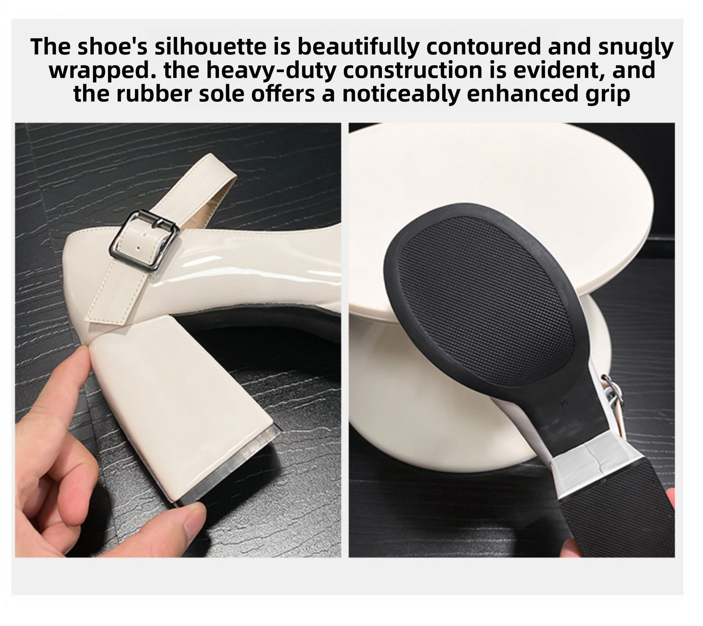 Women's French Style Mary Jane Wedding Shoes - Waterproof Platform Chunky Heel Elegant Bridesmaid Shoes