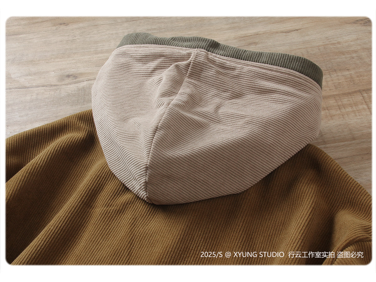 Japanese Style Fleece-Lined Hooded Sweatshirt - Thickened Pullover Hoodie (Men)