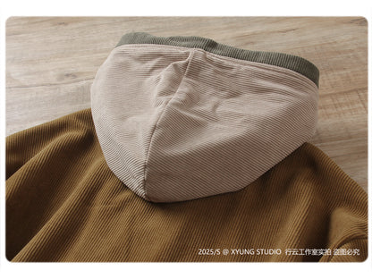 Japanese Style Fleece-Lined Hooded Sweatshirt - Thickened Pullover Hoodie (Men)