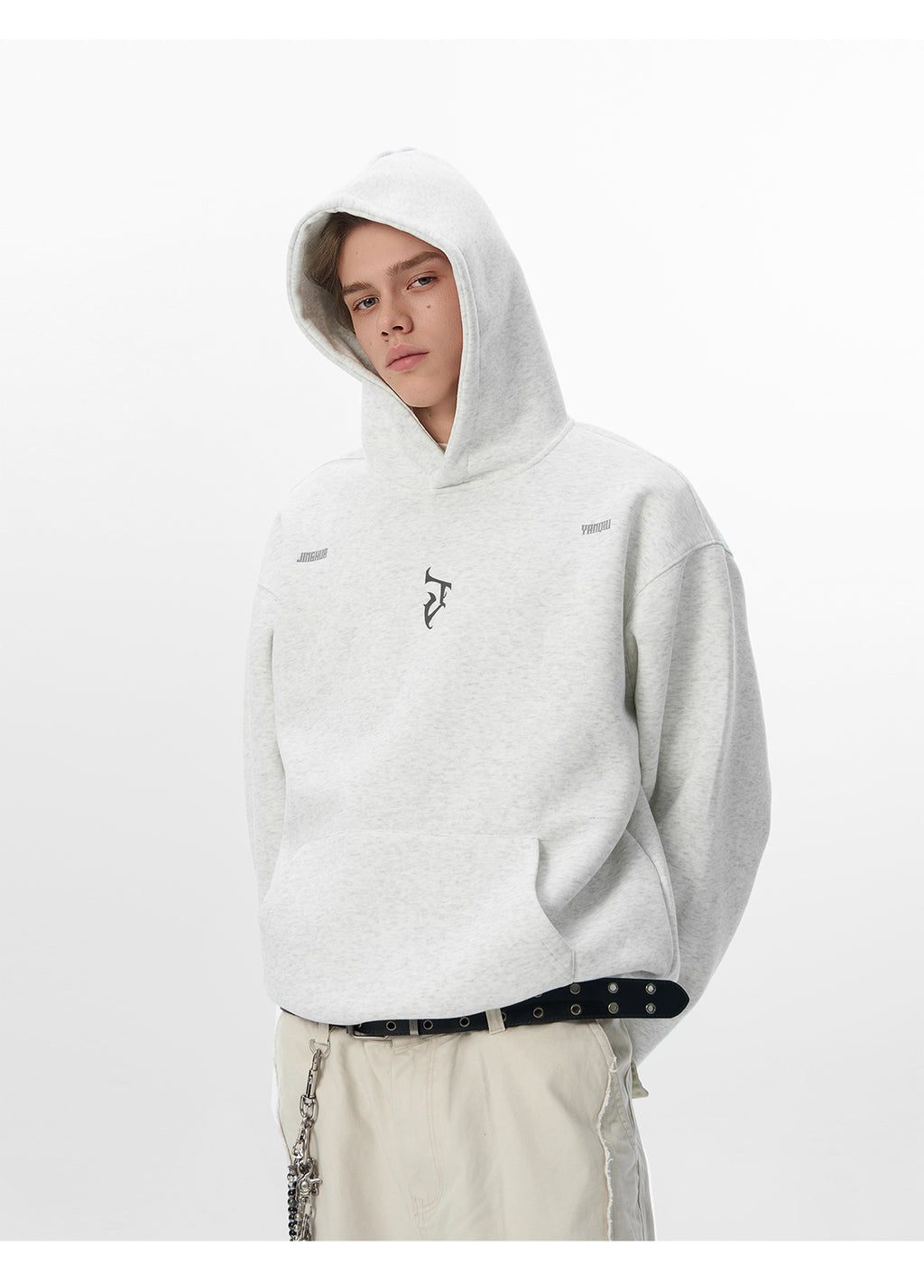 “J” Gothic Letter Hoodie – American High-Street Heavyweight Sweater