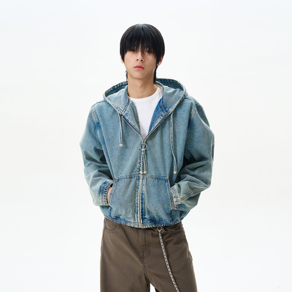 American High Street Hooded Denim Jacket for Men, Trendy Brand with High-End Feel, Cool and Unique Jacket for Couples