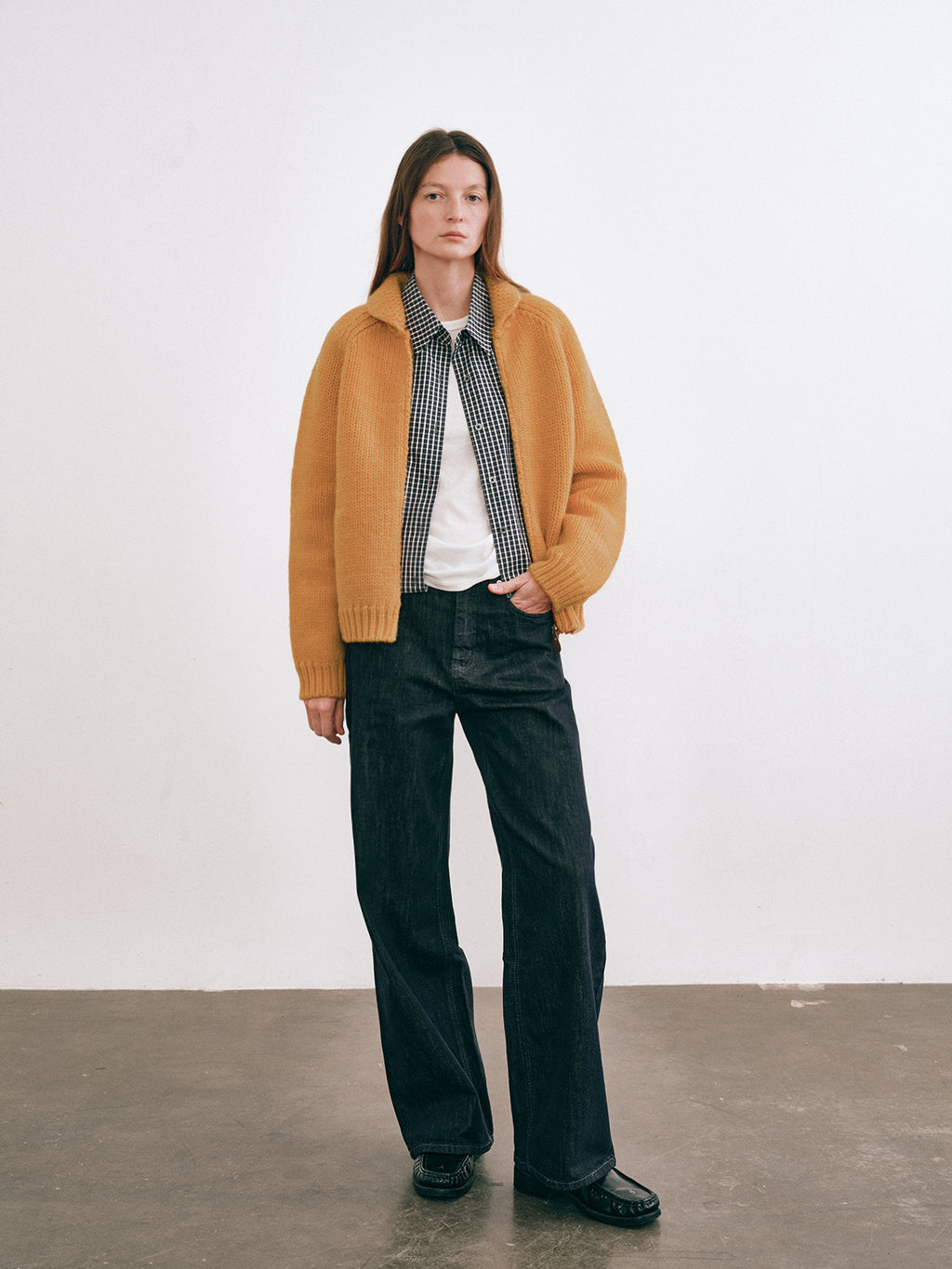 Shyshy Hand-Playing Knitting Needle-Sense Loom Retro Peter Pan Collar Four-Color 100% Wool Thick Stick Sweater Cardigan