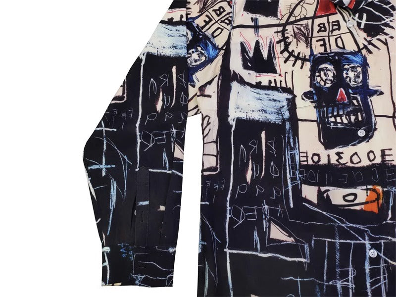 Wacko Maria Basquiat Print Long-Sleeve Shirt – Japanese Retro Graffiti (Unisex)