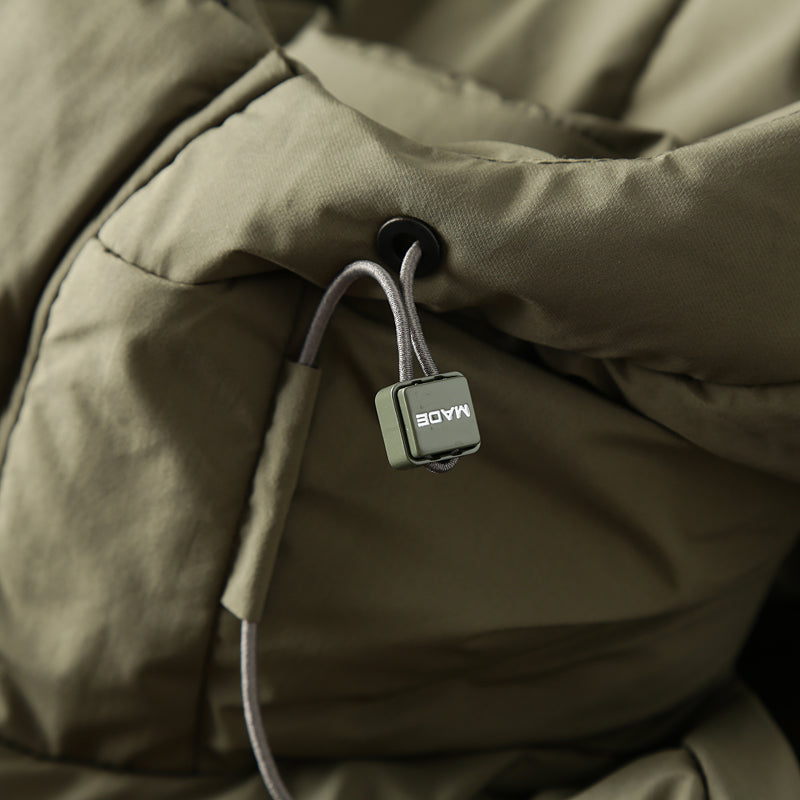 Men's Plus Size 800 Fill Power Mid-Length Down Jacket - Euro-American Style Hooded Thickened Cold-Resistant Warm Coat