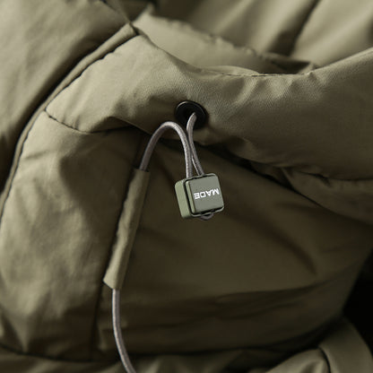 Men's Plus Size 800 Fill Power Mid-Length Down Jacket - Euro-American Style Hooded Thickened Cold-Resistant Warm Coat