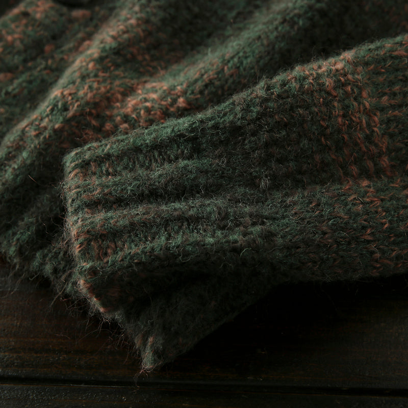 Italian-Order Mohair Wool Cardigan – Heavy Knit Autumn/Winter Coat (Unisex)