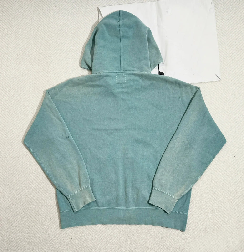 Japanese Trend All-Cotton Washed Vintage Distressed Zipper Hoodie