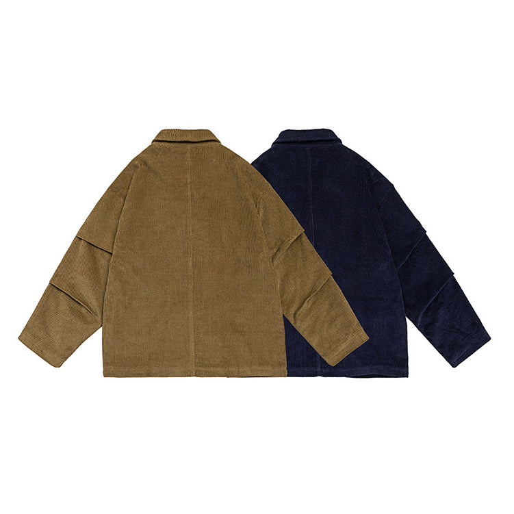 Hold Color American City Boy Corduroy Suit - Multi-Pocket Blazer (Unisex)