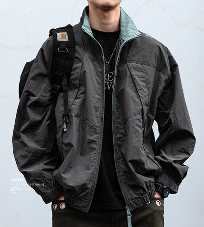 Quick-Dry Stand-Collar Outdoor Jacket – Mountain Oversized Unisex – Japanese vintage | fall outfits 2026 | fall winter outfits | classy winter outfits | lazy comfy outfits | japanese streetwear | vintage workwear | yamalin clothes | Yamalinclothes