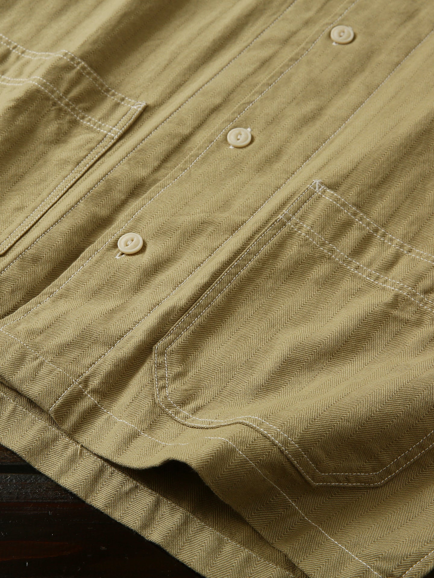 100% Cotton Herringbone Summer Men's Loose Casual Short Sleeve Work Shirt Top