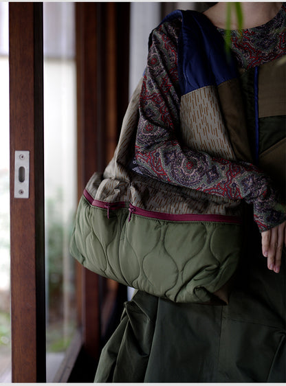 Original 2025 Spring New Retro Patchwork Design Single Shoulder Handbag Large Capacity Commuter Bag