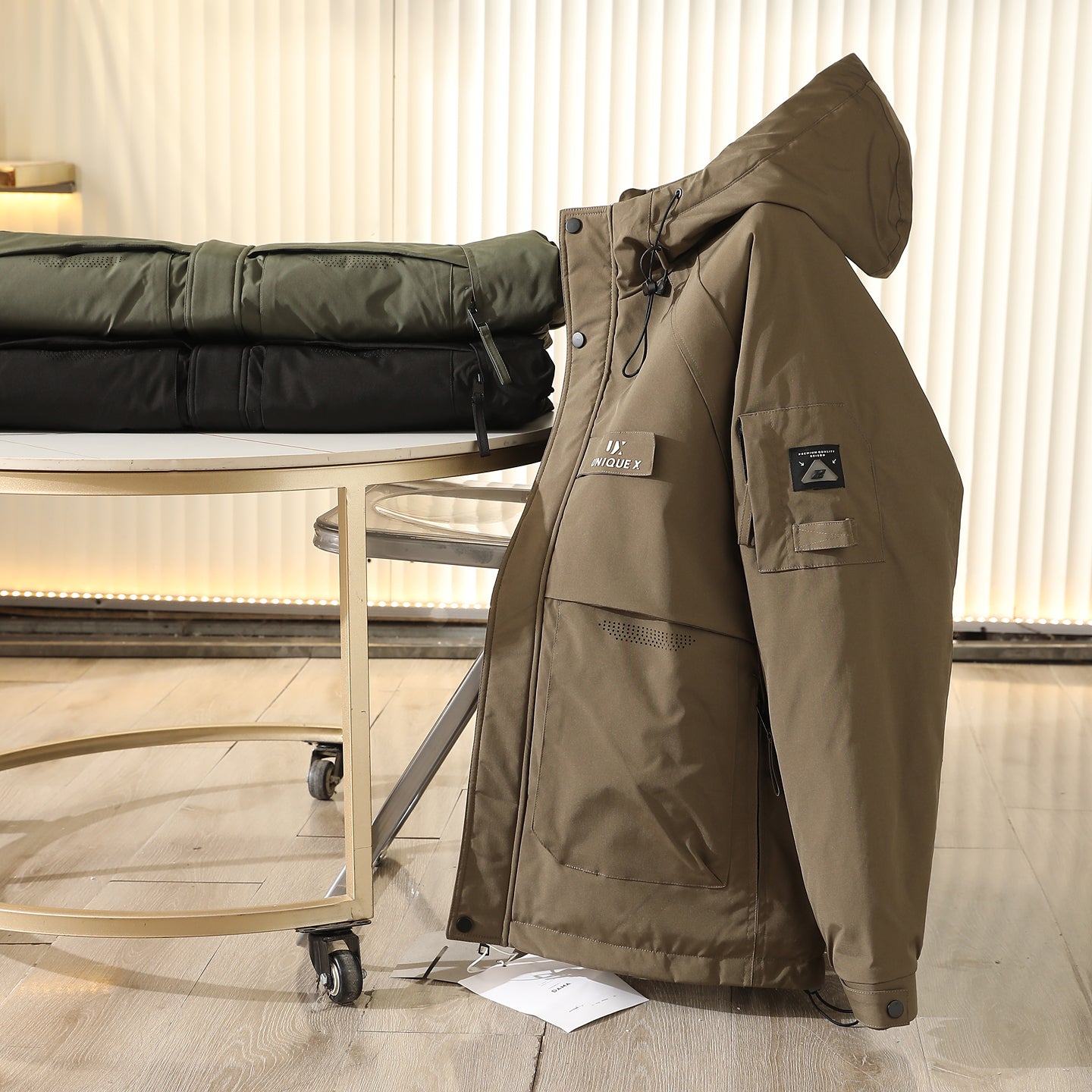 Men's Plus Size Cold-Resistant Hooded Cotton Jacket - Winter Thickened Windproof Warm Export Overstock Workwear Coat