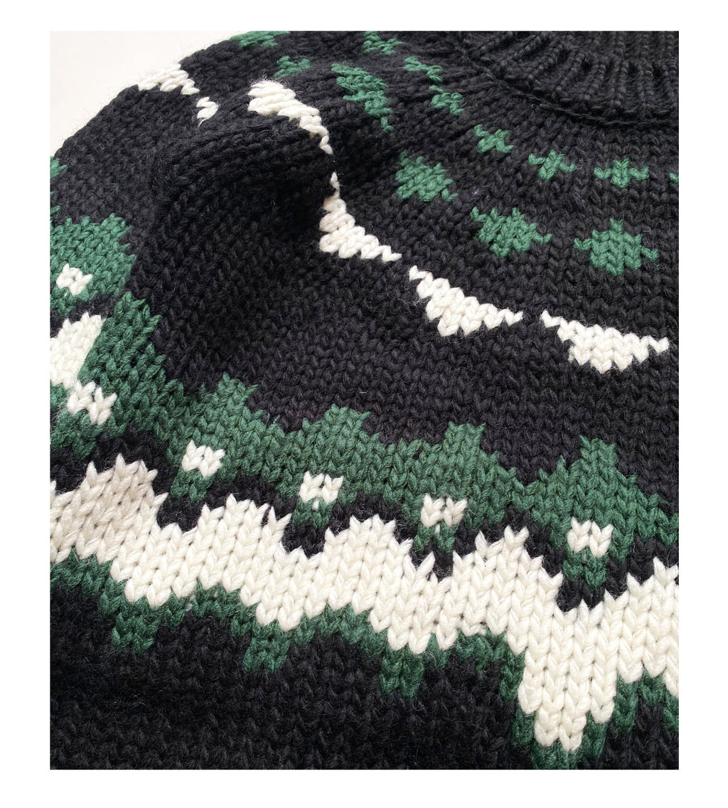 Pure Wool Heavy-Knits Fair Isle Sweater – Retro “Ferris-Wheel” Crew-Neck (Unisex)