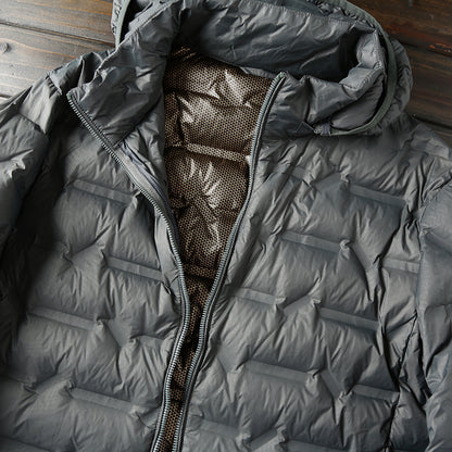 Men's Plus Size Hooded Down Jacket - Export Overstock Fully Glued Filled Lightweight Warm Autumn Winter Coat