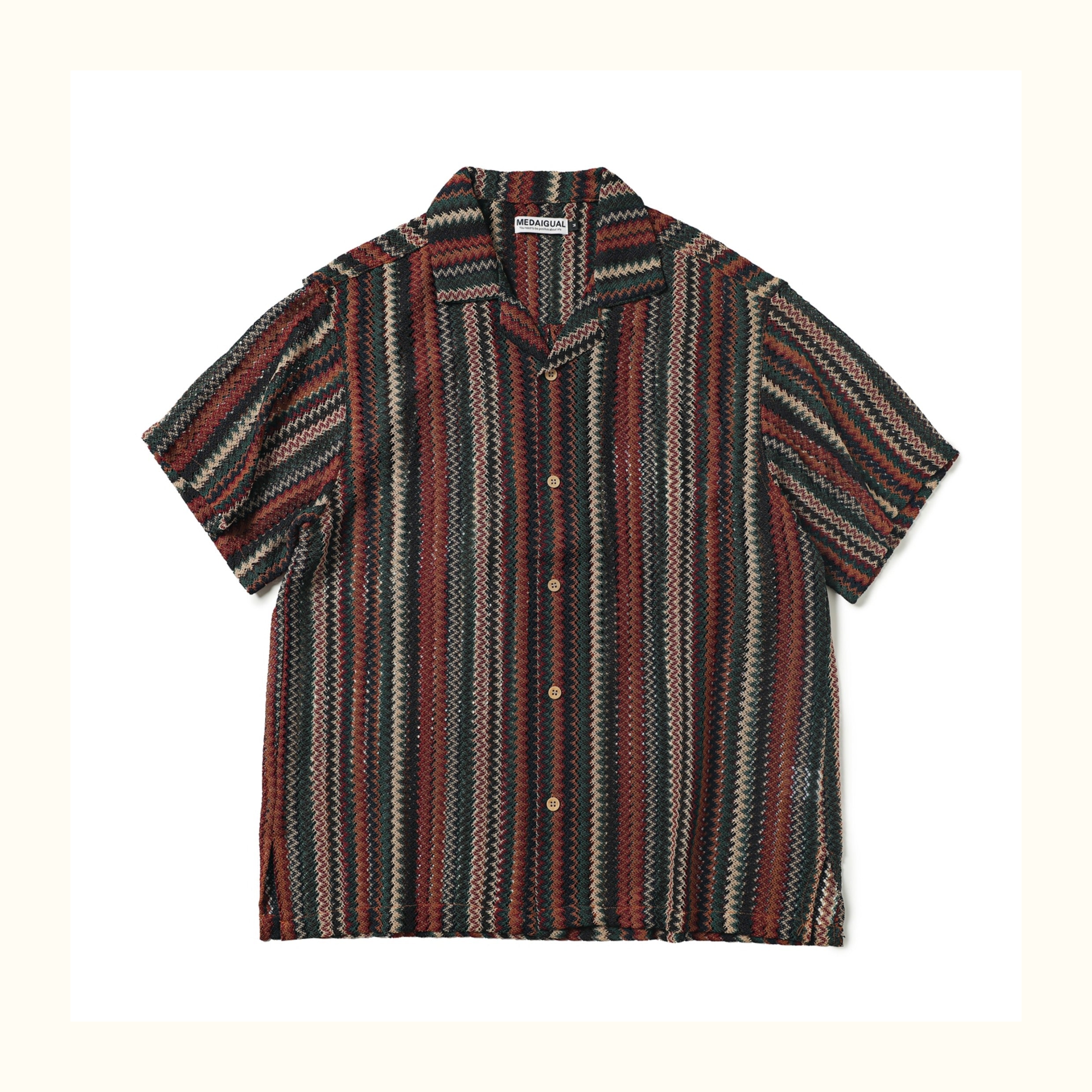 Loose Fit Japanese Style Summer Breathable Hollow Out Casual Shirt