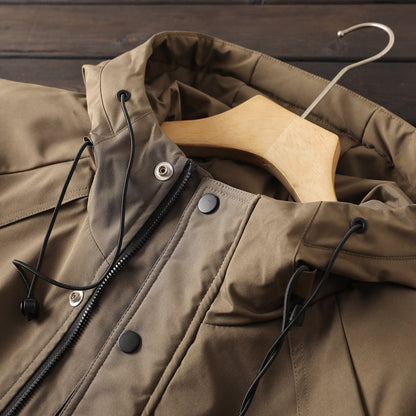 Men's Plus Size Cold-Resistant Hooded Cotton Jacket - Winter Thickened Windproof Warm Export Overstock Workwear Coat