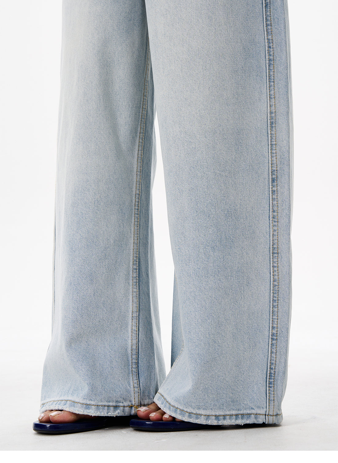 American Style Distressed Light Blue Jeans Trendy Brand Men's Cool Street Style High-End Pants