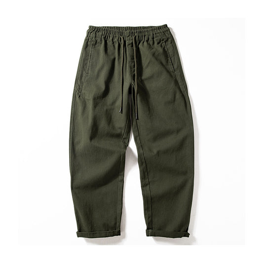 Cotton Work Pants – Drawstring Waist & Relaxed Fit | Yamalinclothes | Vintage workwear outfit