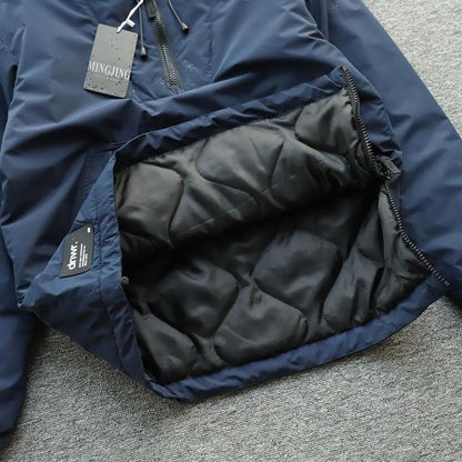 Unisex Outdoor Cotton Jacket - Export Spain Windproof Water-Resistant Hooded Loose Casual Coat