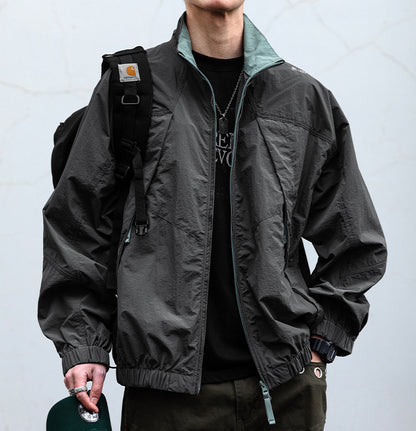 Quick-Dry Stand-Collar Outdoor Jacket – Mountain Oversized Unisex – Japanese vintage | fall outfits 2026 | fall winter outfits | classy winter outfits | lazy comfy outfits | japanese streetwear | vintage workwear | yamalin clothes | Yamalinclothes