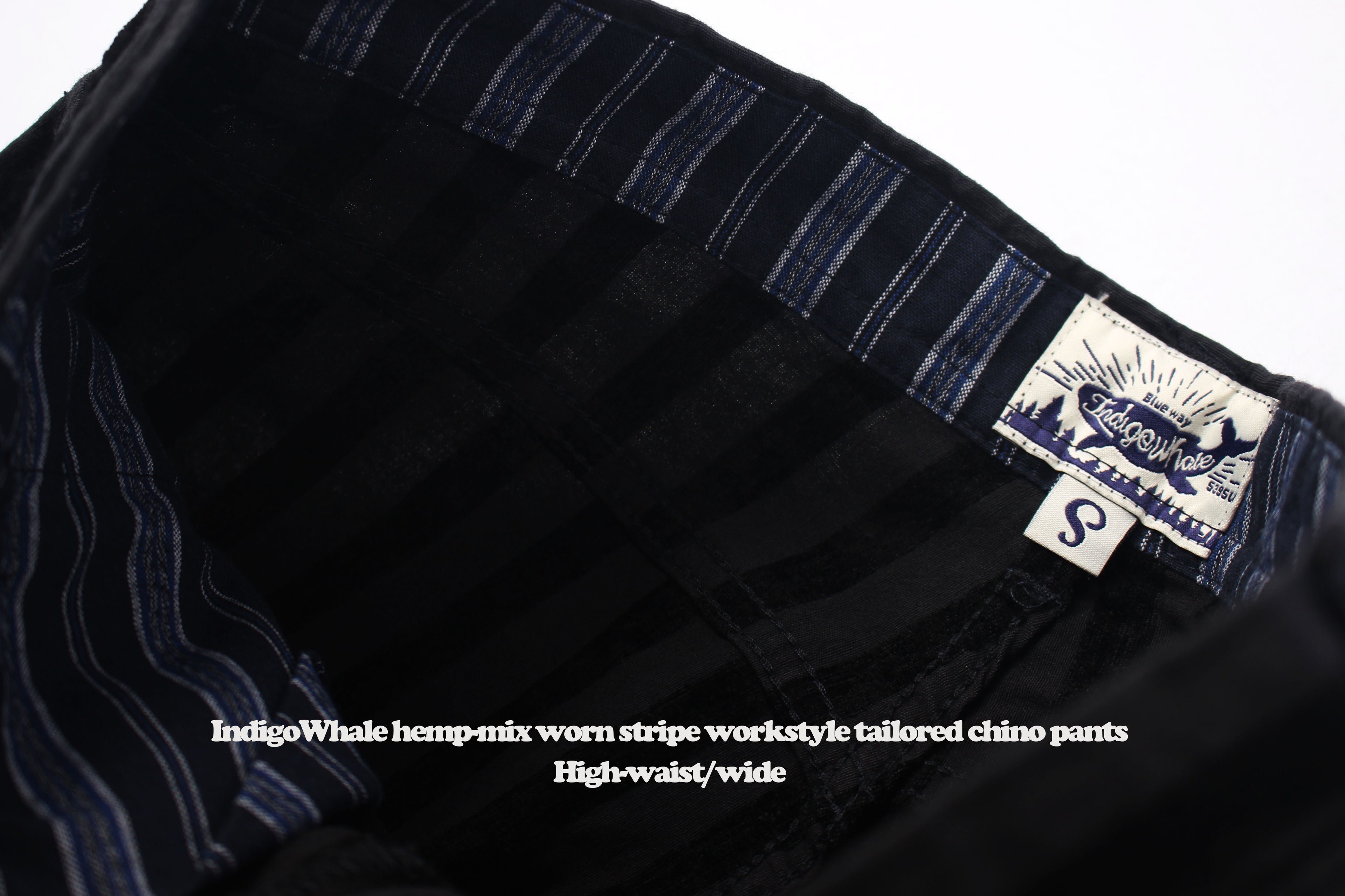 Vintage Flocked Striped Workwear Style Loose Wide-Leg Tapered High-Waist Chino Casual Pants